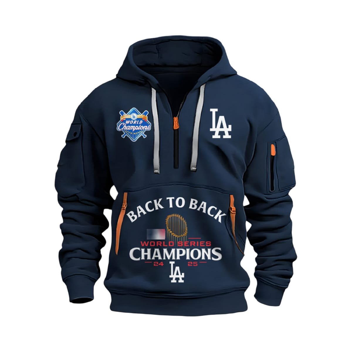 2025 LA Dodgers Back To Back World Series Champions Quarter Zip Hoodie 2025 LA Dodgers Back To Back World Series Champions Quarter Zip Hoodie