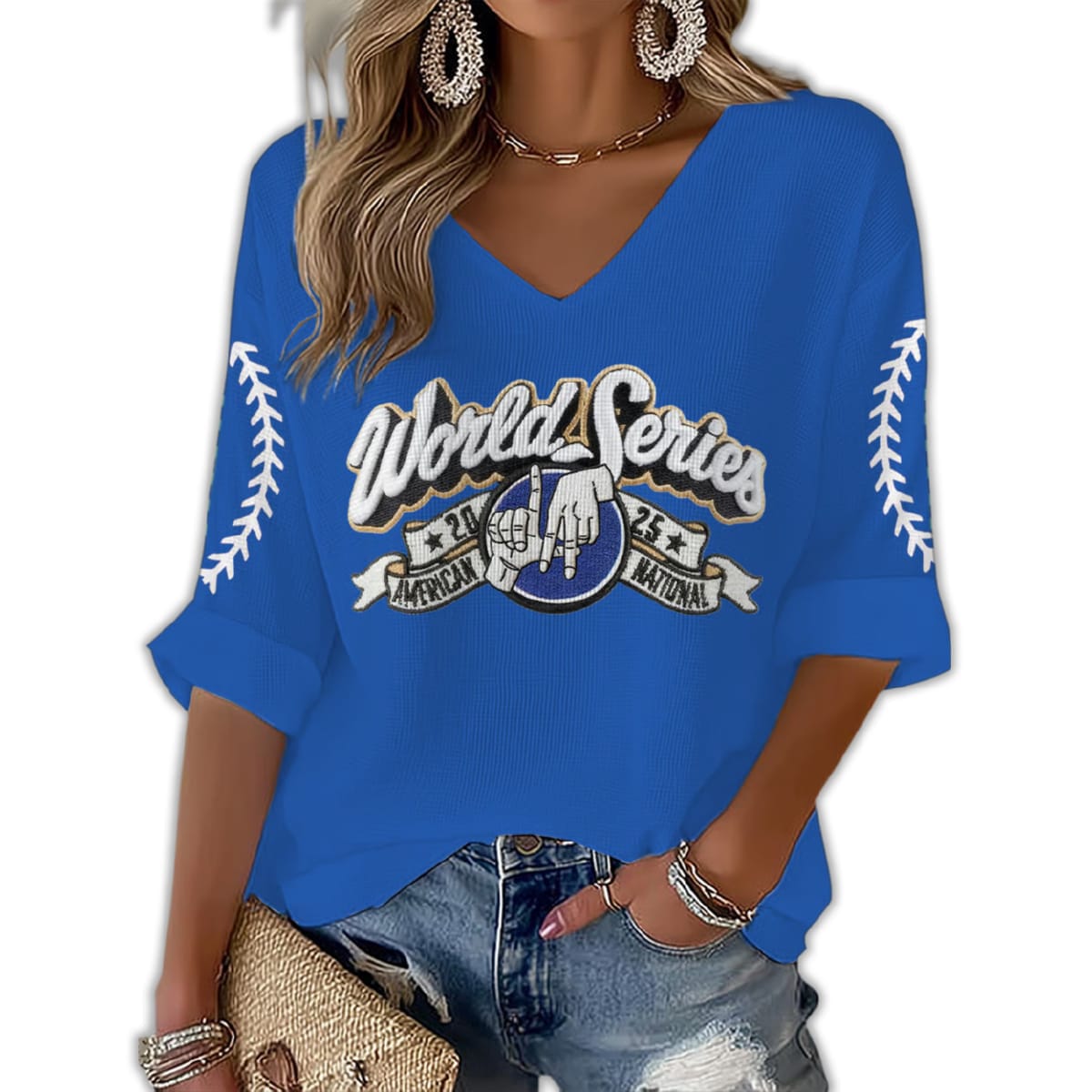 2025 LA Dodgers Hand Sign World Series Waffle T Shirt 2025 LA Dodgers Hand Sign World Series Waffle T-Shirt