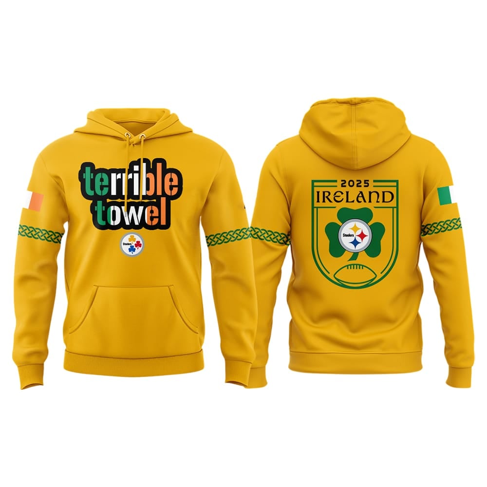 2025 Steelers Ireland Game Terrible Towel Hoodie 2025 Steelers Ireland Game Terrible Towel Hoodie