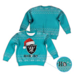 Raiders Santa Hat Ho Ho Ho Ugly Christmas Sweater1