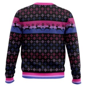 Bisexual Pride Flag LGBT Support Ugly Christmas Sweater1