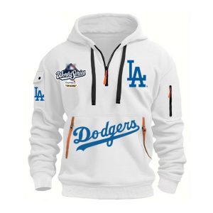 2025 Dodgers World Series Hoodie Half Zipper