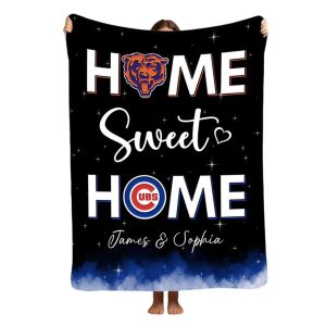 Cubs x Bears Home Sweet Home Customized Blanket
