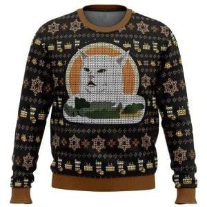 2025 Woman Yelling At Cat Meme V2 Ugly Christmas Sweater