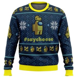 2025 Say Cheese Among Us Ugly Christmas Sweater 2025 Say Cheese Among Us Ugly Christmas Sweater