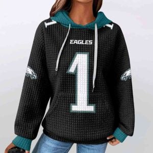 Philadelphia Jalen Hurts 1 Waffle Hoodie2