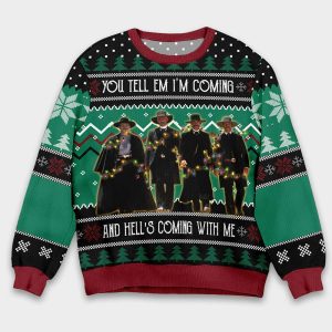 Tombstone You Tell Em Im Coming And Hells Coming With Me Ugly Christmas Sweater