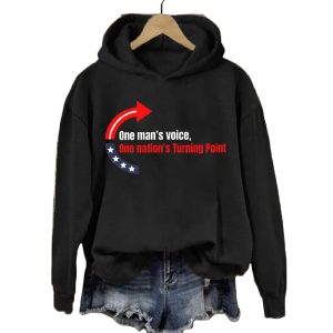Retro One Man’s Voice One Nation’s Turning Point Print Hoodie