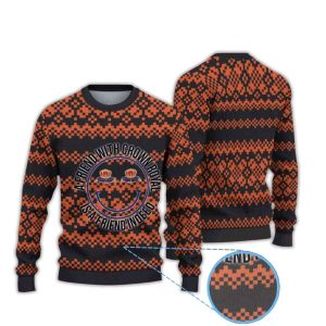 Pixel Pattern Crown Royal Ugly Christmas Sweater