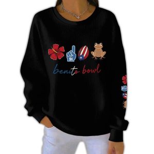Women's benito bowl Ribbed Round-Neck Sweatshirt 1 Womens benito bowl Ribbed Round Neck Sweatshirt1