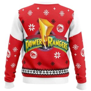 2025 Mighty Morphin Power Rangers Red Ugly Christmas Sweater 1 Mighty Morphin Power Rangers Red Ugly Christmas Sweater1
