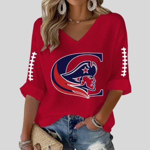 Patriots Football Print Waffle T-shirt 3 Patriots Football Print Waffle T shirt3