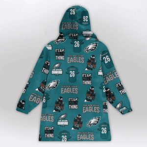 Saquon Barkley 26 Philadelphia Football Unisex Blanket Hoodie2