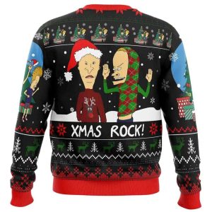 Xmas Rock Beavis and Butthead Ugly Christmas Sweater1