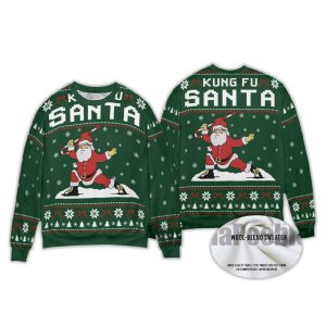 Kungfu Santa Ugly Christmas Sweater3