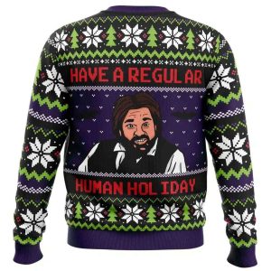 Regular Human Holiday What We Do In The Shadows Ugly Christmas Sweater1