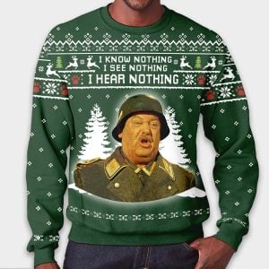 Sergeant Schultz I Know Nothing Christmas Ugly Sweater1