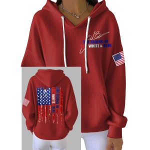 Women's The Fading of the Red White and Blue Print Hoodie 1 Womens The Fading of the Red White and Blue Print Hoodie1
