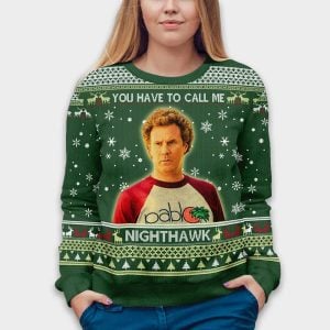 Brennan Huff You Have To Call Me Nighthawk Step Brothers Christmas Ugly Sweater2