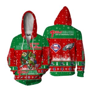 Eagles Phillies My City My Team Christmas Hoodie 1 Eagles Phillies My City My Team Christmas Hoodie1