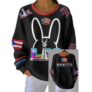 Bad Bunny BeNiTo Bowl Pit Striped Sweatshirt 1 Bad Bunny BeNiTo Bowl Pit Striped Sweatshirt1