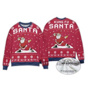 Kungfu Santa Ugly Christmas Sweater1