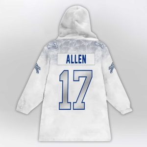 Josh Allen 17 Captain Bills Rivalries Cold Front Blanket Hoodie2