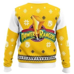 2025 Mighty Morphin Power Rangers Yellow Ugly Christmas Sweater 1 Mighty Morphin Power Rangers Yellow Ugly Christmas Sweater1