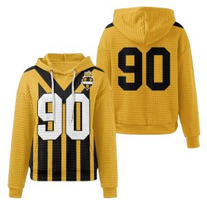 Steelers TJ Watt 90 Salute To Service Waffle Hoodie1