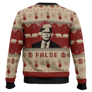 Dwight Schrute False The Office Ugly Christmas Sweater1