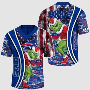 2025 Bills Merry Grinchmas American Flag Jersey