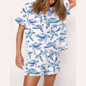 Sea Turtles Summer Sea Life Animal Pajama Set2