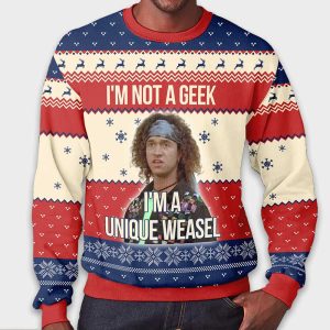 Stoney Brown Encino Man I'm Not a Geek I'm Not A Geek Ugly Christmas Sweater 1 Stoney Brown Encino Man Im Not a Geek Im Not A Geek Ugly Christmas Sweater1