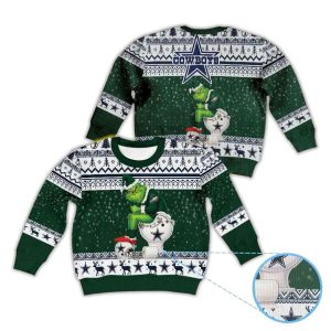 Grnch Eagles vs Cowboys Ugly Christmas Sweater 1 Grnch Eagles vs Cowboys Ugly Christmas Sweater1