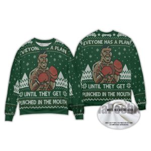 Mike Tyson Everyone Has A Plan Until They Get Punched In The Mouth Ugly Christmas Sweater2