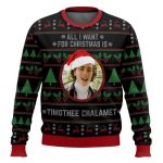 All I Want For Christmas Is Timothee Chalamet Ugly Christmas Sweater