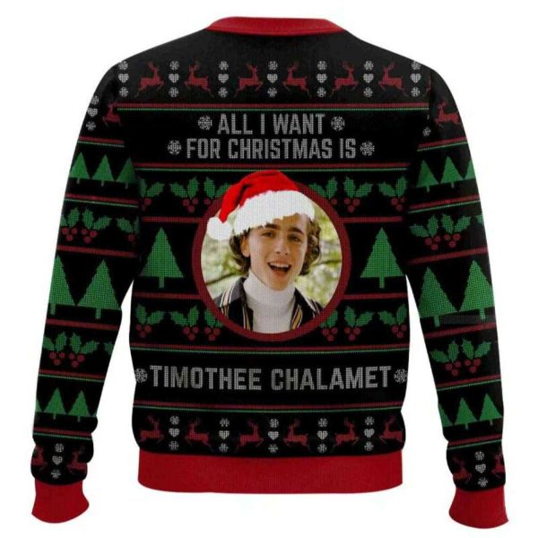 All I Want For Christmas Is Timothee Chalamet Ugly Christmas Sweater