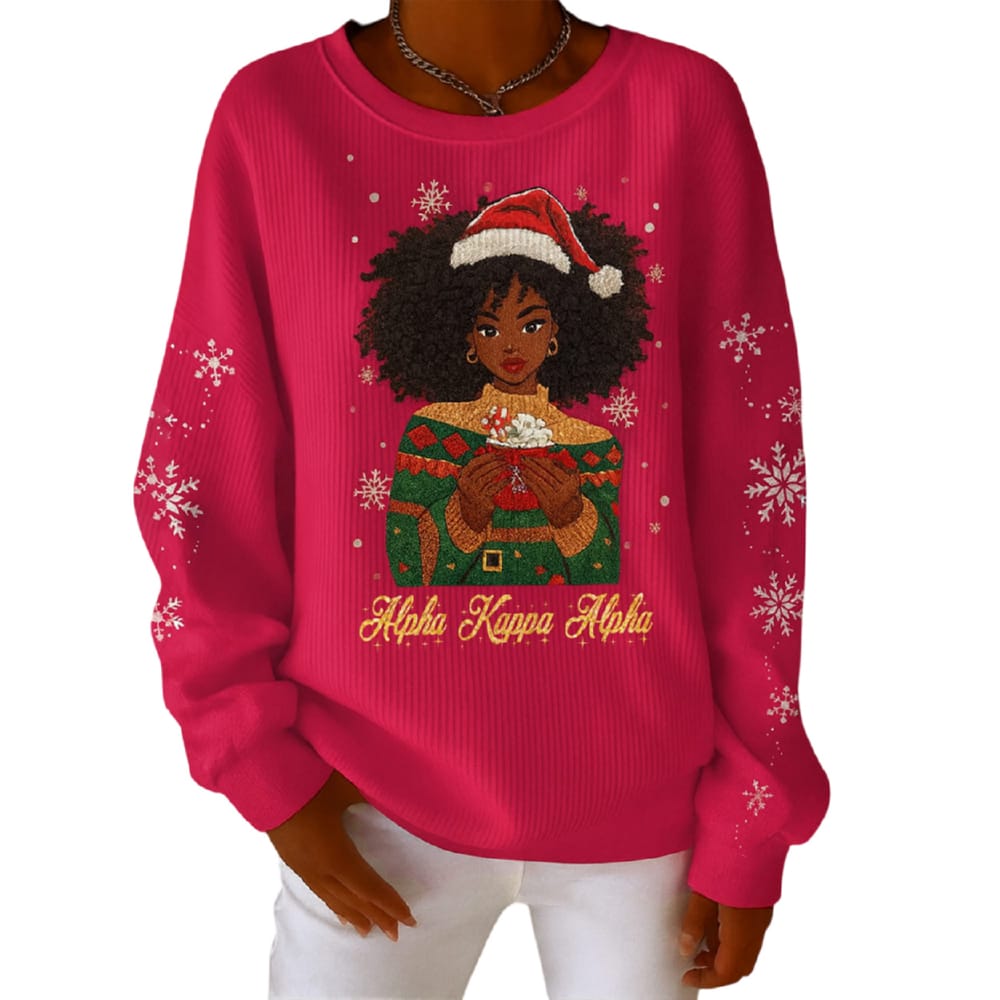 Alpha Kappa Alpha Merry Christmas Santa Black Girl Sweatshirt Alpha Kappa Alpha Merry Christmas Santa Black Girl Sweatshirt