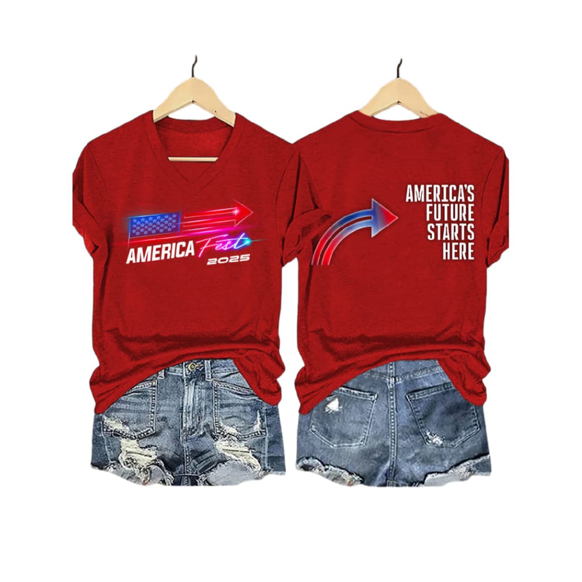 America Fest 2025 Americas Future Starts Here Two Sided Shirt America Fest 2025 America's Future Starts Here Two-Sided Shirt