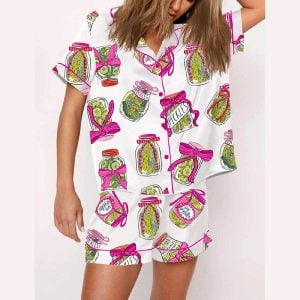 Pickle Lover Pink Bows Pajama Set 2 Pickle Lover Pink Bows Pajama Set2