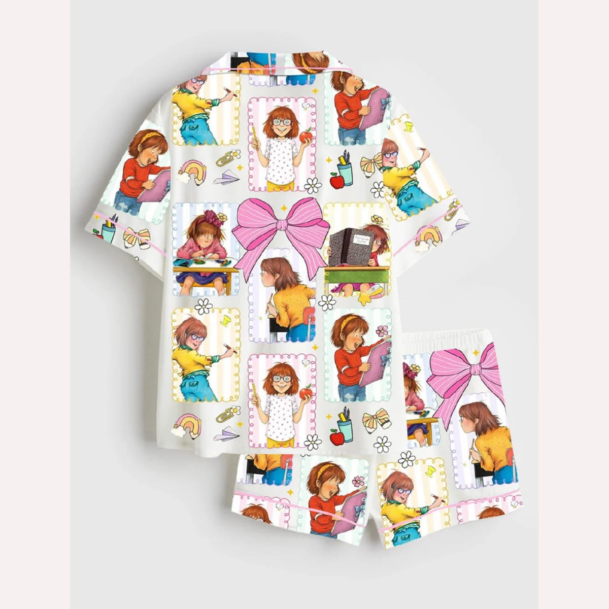 Back To School Teacher Junie B Jones Coquette Bow Pajama Set Back To School Teacher Junie B Jones Coquette Bow Pajama Set