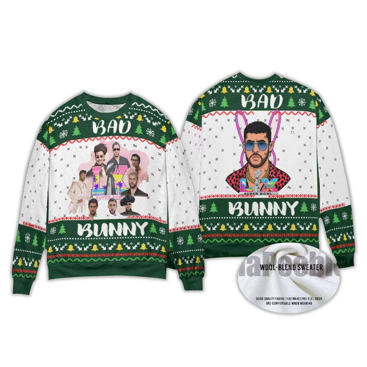 2025 Bad Bunny Bowl 2026 Halftime Show Christmas Sweater 2025 Bad Bunny Bowl 2026 Halftime Show Christmas Sweater
