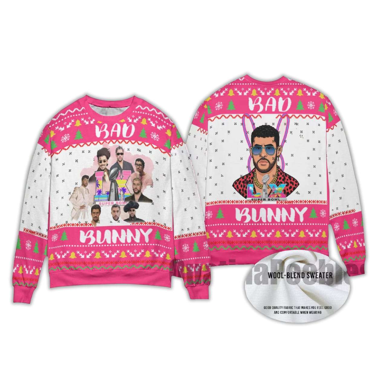 2025 Bad Bunny Bowl 2026 Halftime Show Christmas Sweater 2025 Bad Bunny Bowl 2026 Halftime Show Christmas Sweater