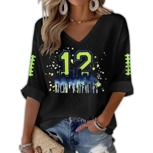 Seahawks 12th Man Waffle Long Sleeve T Shirt2