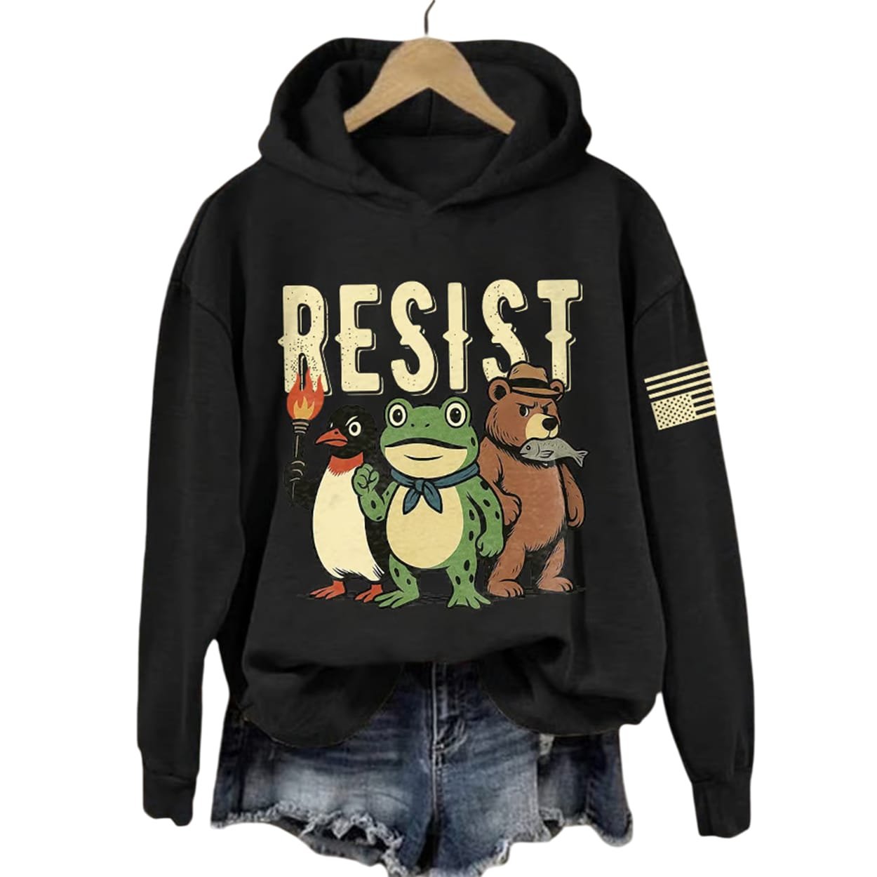 Bear Frog Penguin Portland Frog Resist Hoodie Bear Frog Penguin Portland Frog Resist Hoodie