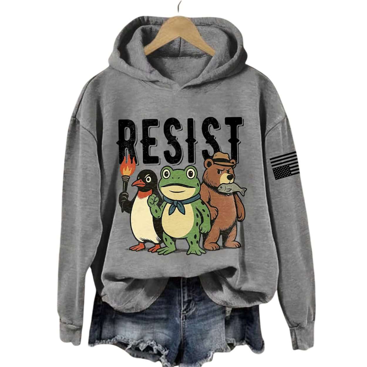 Bear Frog Penguin Portland Frog Resist Hoodie Bear Frog Penguin Portland Frog Resist Hoodie