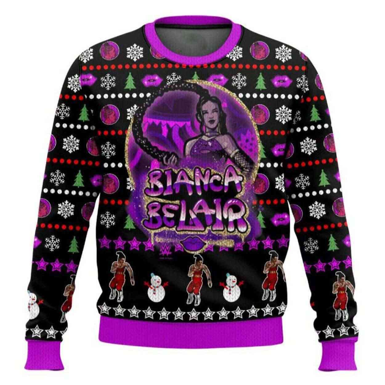 Bianca Belair WWE Ugly Christmas Sweater Bianca Belair WWE Ugly Christmas Sweater