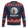 Bigfoot Cool Full Moon & Trees Sasquatch Ugly Christmas Sweater