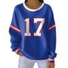 Bills Josh Allen 17 Pit Striped Sweatshirt