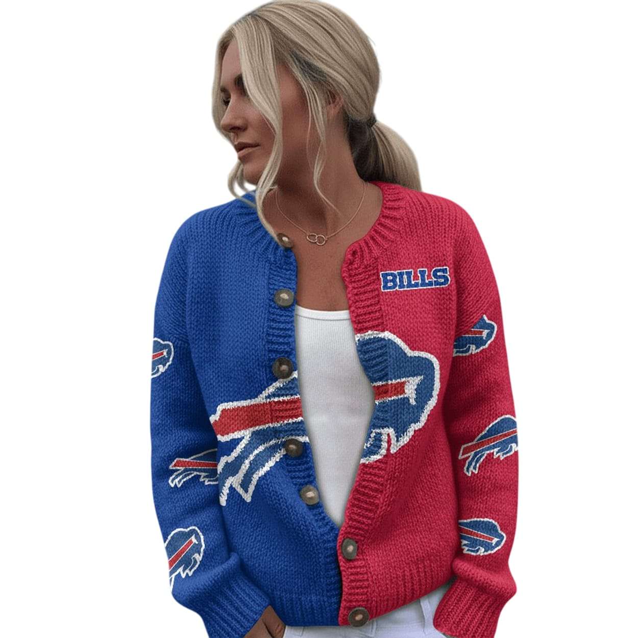 Bills Two-Tone Knit Cardigan Bills Two-Tone Knit Cardigan